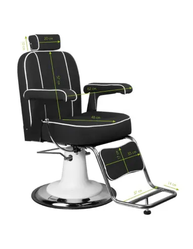 Poltrona da barbiere AMADEO BLACK – Design vintage ed ergonomia professionale