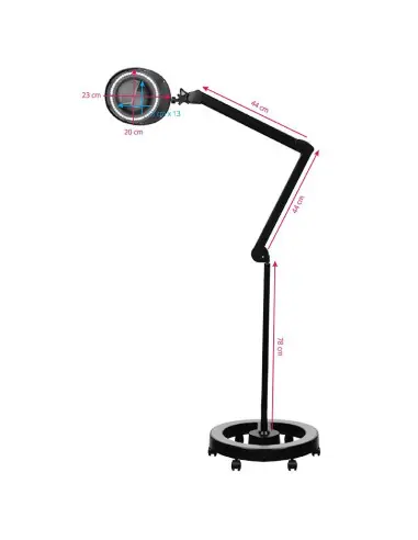 Lámpara Lupa elegante 6025 60 led smd 5d negra con trípode 