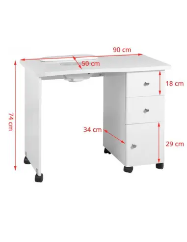 Table manucure livia g963 blanc 