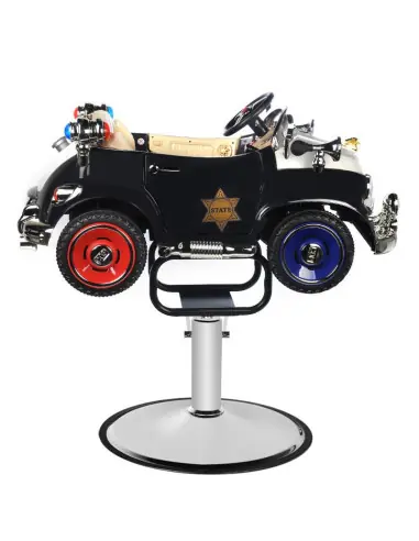 Sillón de peluquería para niños con forma de coche de policía 
