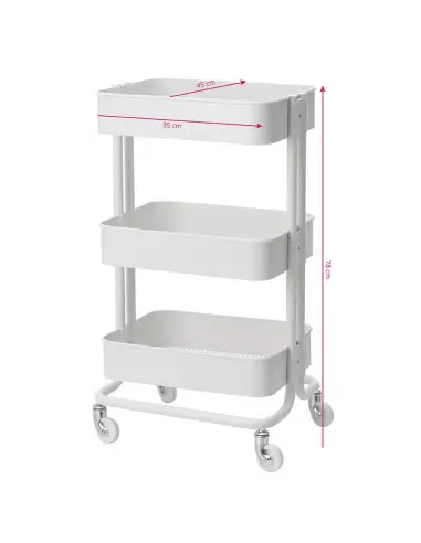 Table - cosmetic trolley hs05 white