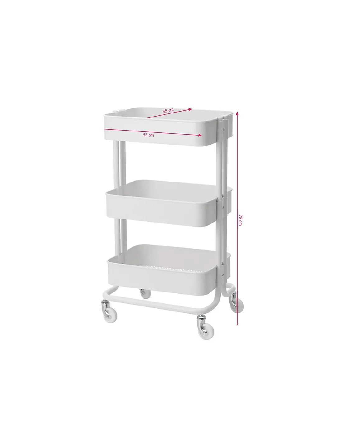 Table - chariot cosmetique hs05 blanc 