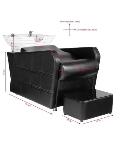 Arezzo black shampoo basin