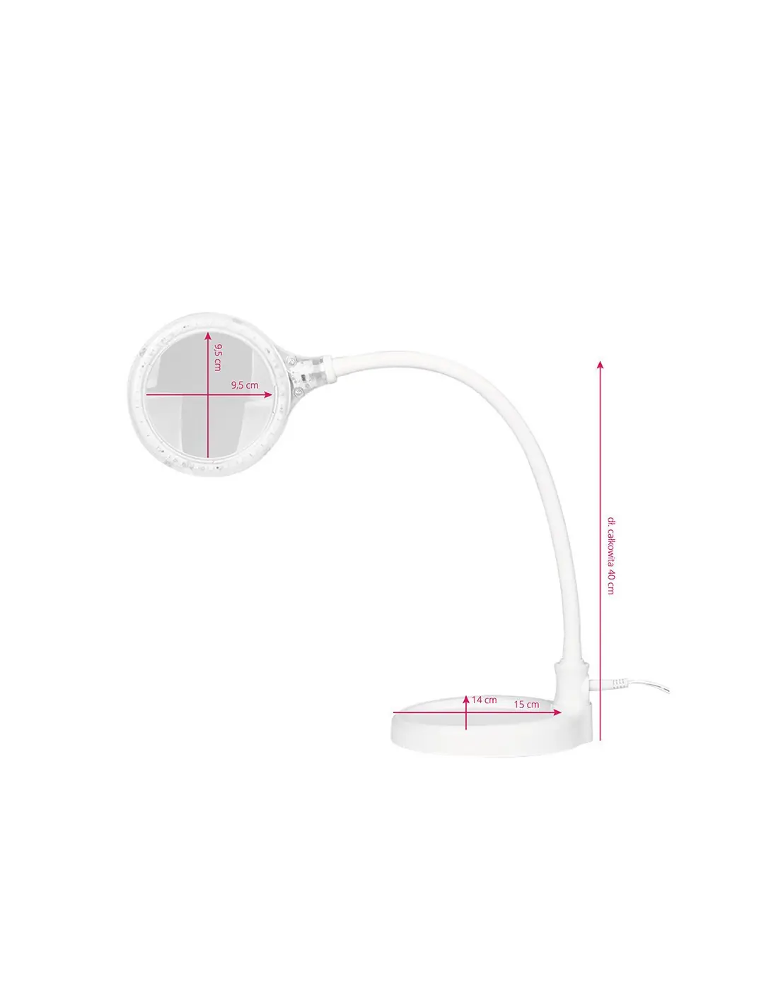 Lupa elegante elegante lamp 30 led smd 5d with base and clip for desk