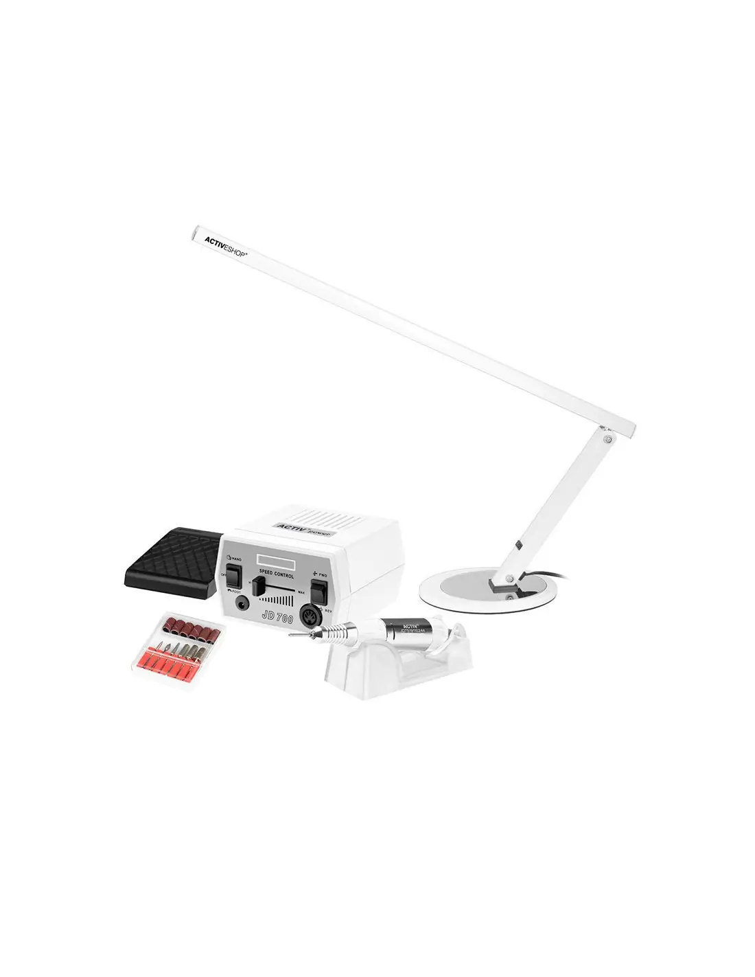Associate Article 131749 FREZARKA ACTIV POWER JD700 WHITE + LAMPKA NA BIURKO SLIM 20W BIAŁA