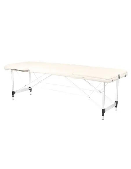 Massageliege 130790 KOMFORT KLAPPBARE MASSAGELIEGE ALUMINIUM 3 SEGMENTE CREME