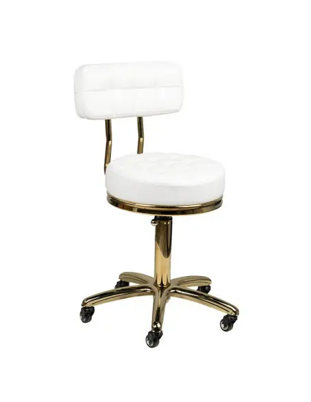 Stool with wheels 131988 Stool with wheels gold am-961 white