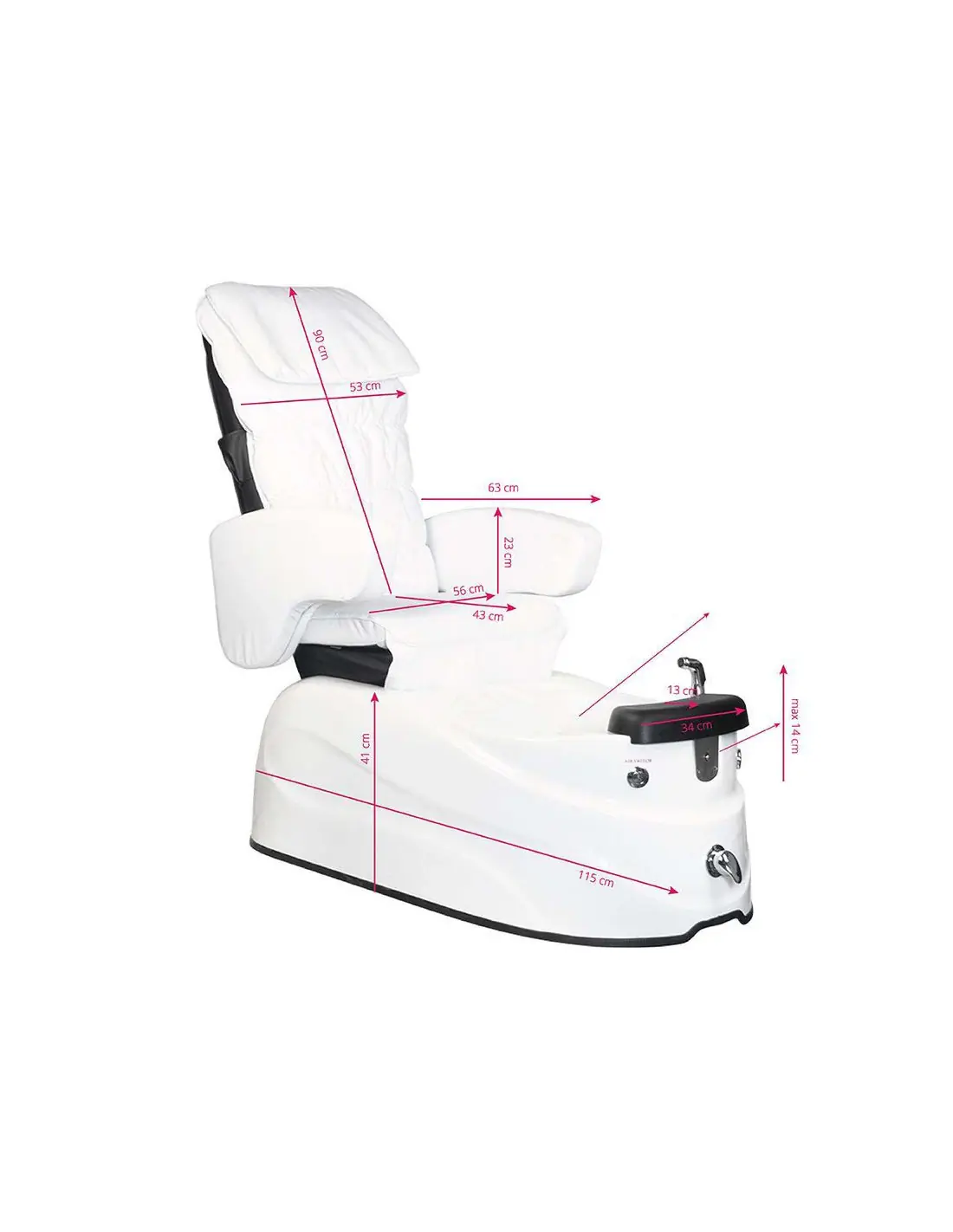 FOTEL PEDICURE SPA AS-122 BLANCO Z FUNKCJĄ MASAŻU