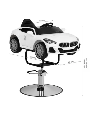 Fauteuil de coiffure enfant voiture bambou blanc 