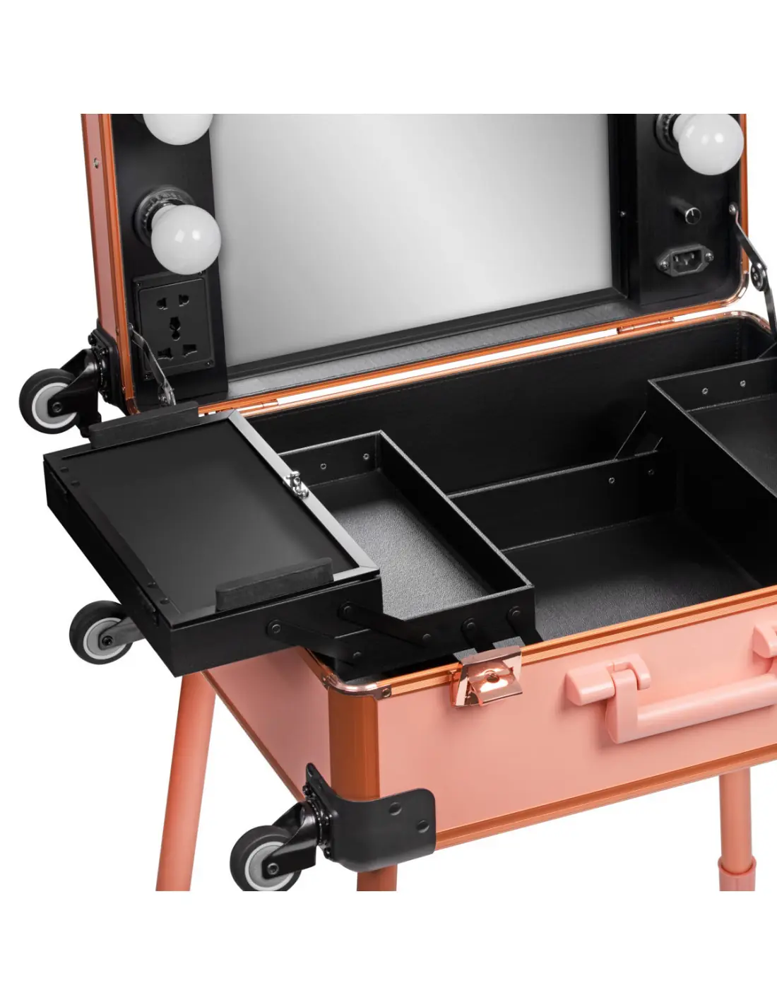 Table de maquillage ampoules led t-27 or rose