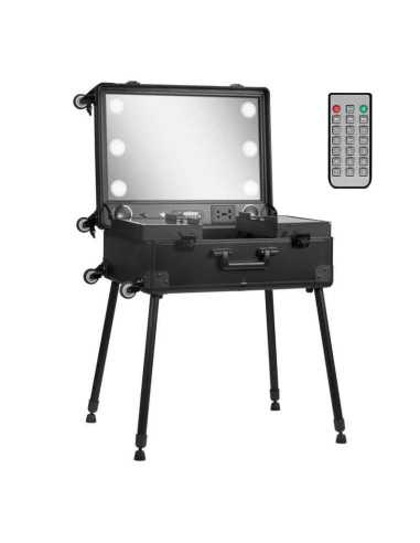 Tavoli da trucco Valigia 136922 Postazioni trucco portatili con altoparlanti LED USB