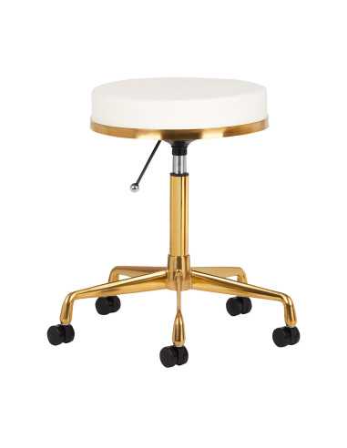 Stool with wheels 140258 Cosmetic stool h4 white gold