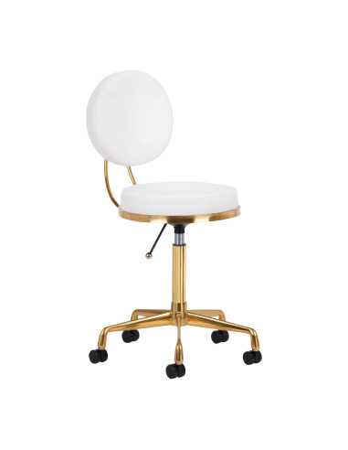 Stool with wheels 140260 Cosmetic stool h5 white gold
