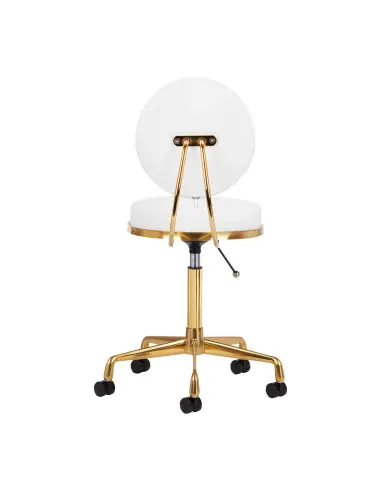 Hocker mit Rollen 140260 Kosmetikhocker h5 weiß gold