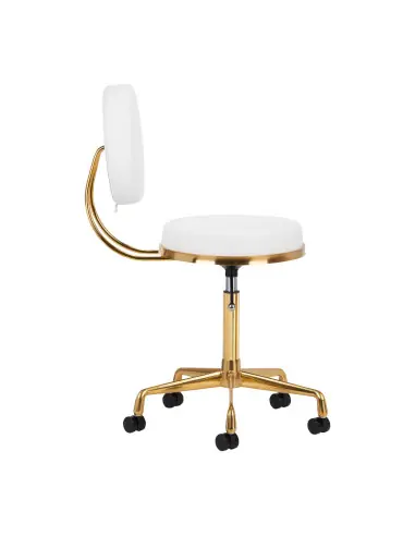 Hocker mit Rollen 140260 Kosmetikhocker h5 weiß gold