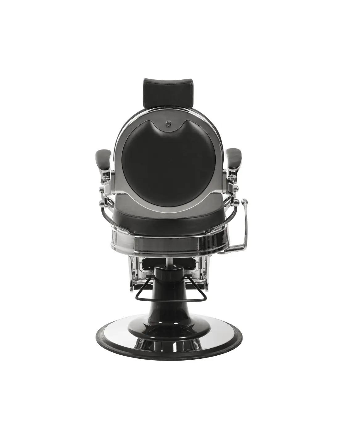 Fauteuil Barbier Florence Noir-Argent – Style Métal Vintage & Confort Pro 