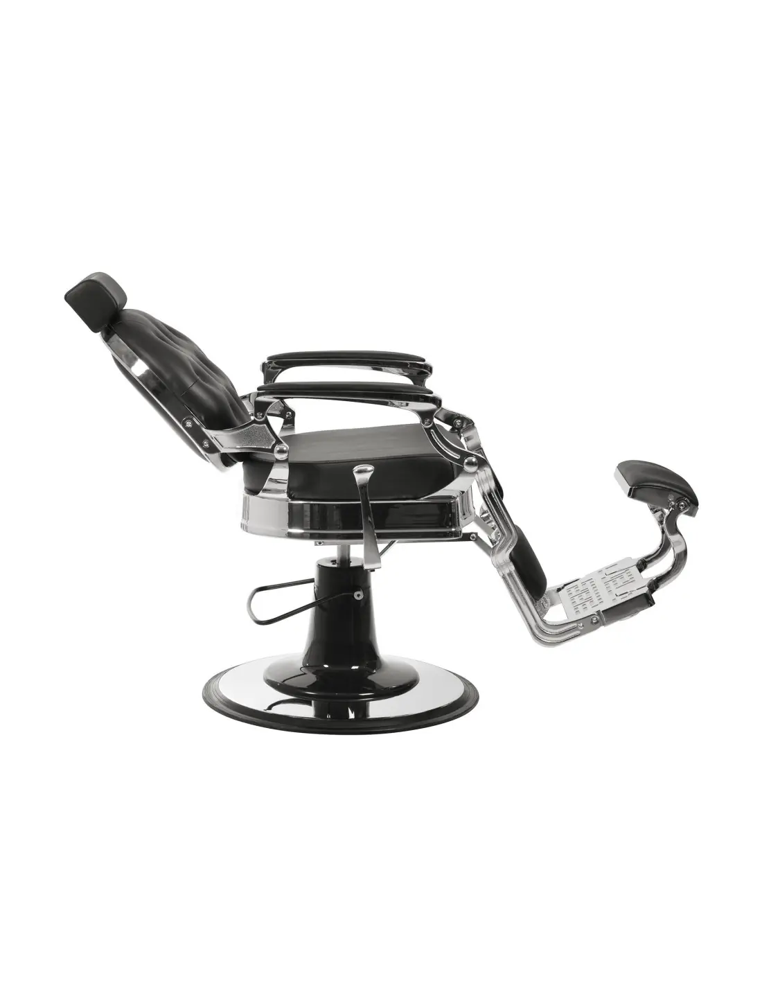 Fauteuil Barbier Florence Noir-Argent – Style Métal Vintage & Confort Pro 