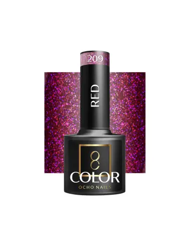 OCHO NAILS Smalto per unghie ibrido rosso 209 -5 g