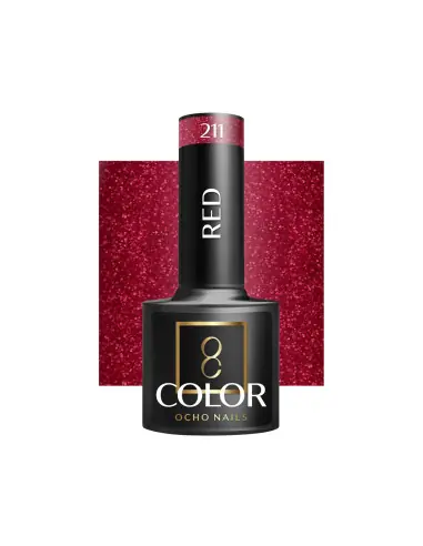 OCHO NAILS Vernis à ongles hybride Rouge 211 -5 g