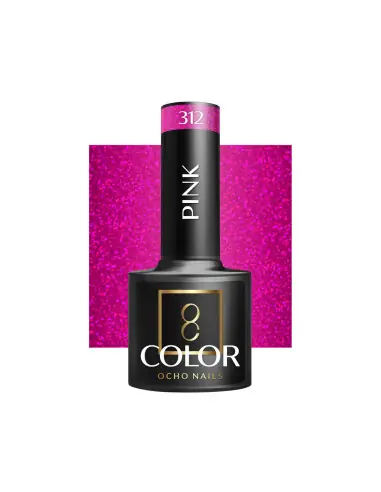 OCHO NAILS Verniz híbrido para unhas cor rosa 312 - 5 g