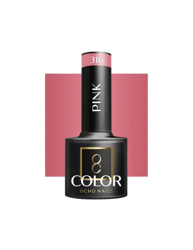 OCHO NAILS Verniz híbrido para unhas cor rosa 316 - 5 g