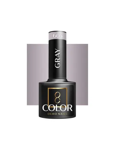 OCHO NAILS Verniz para unhas híbrido cinza 605 - 5 g