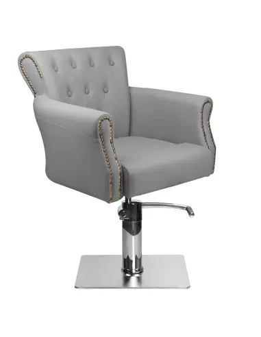 Sillón de peluquería acolchado alberto gris 
