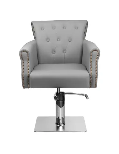 Sillón de peluquería acolchado alberto gris 
