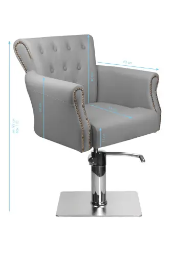 Sillón de peluquería acolchado alberto gris 