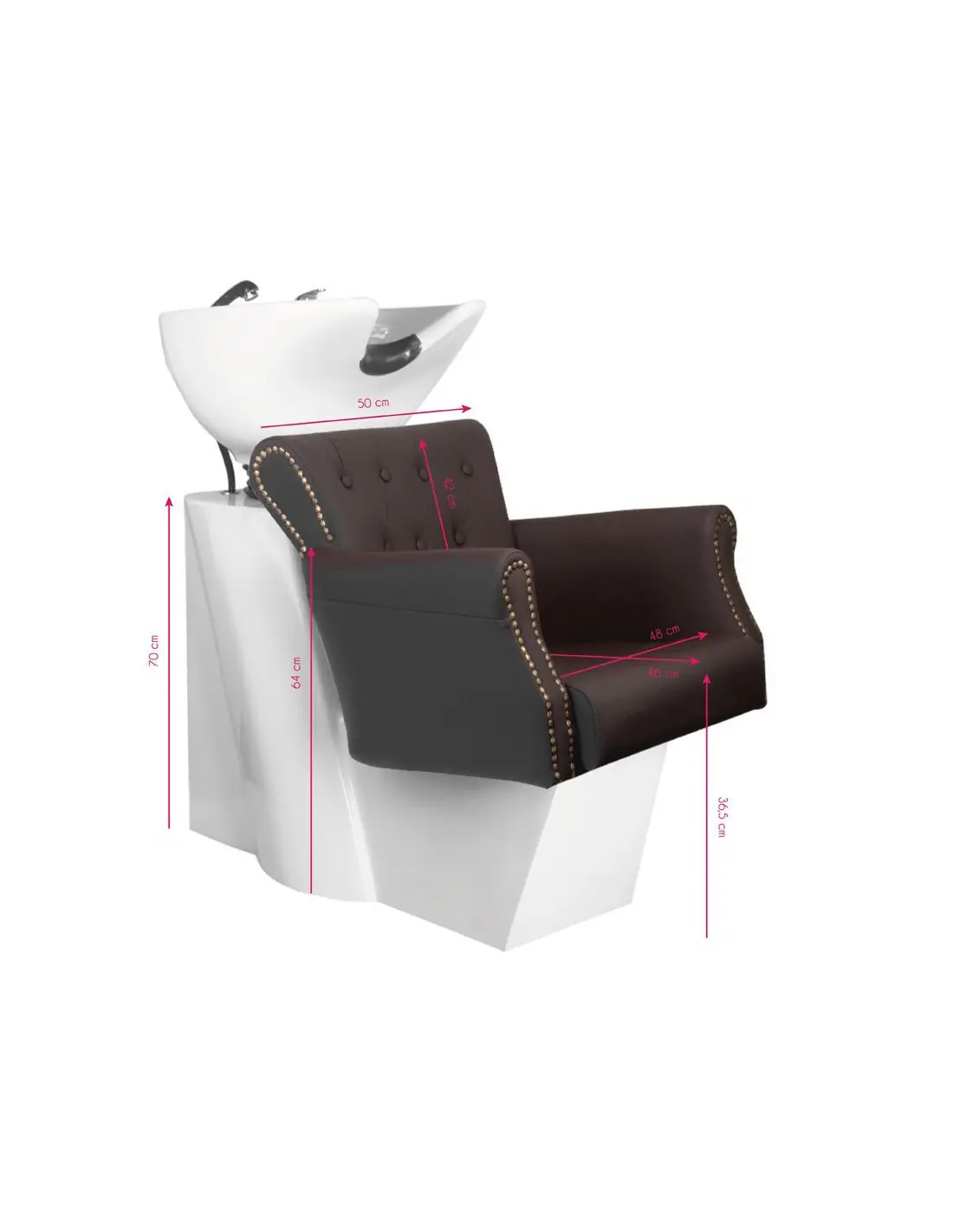Bac a shampoing berlin marron 