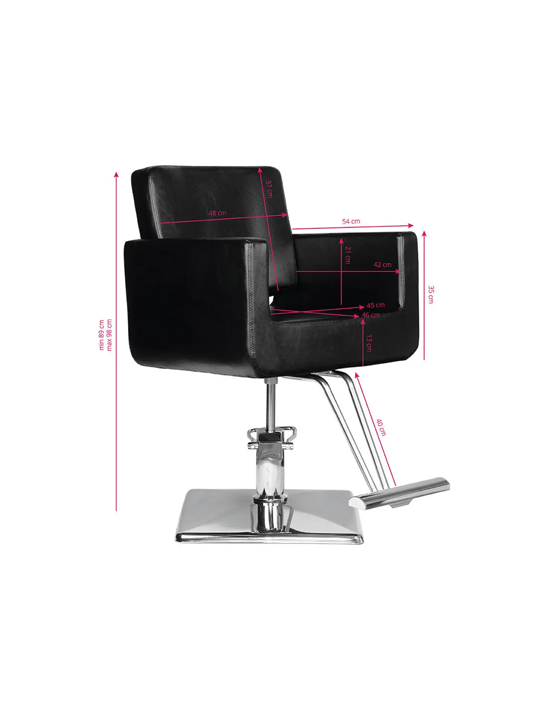 Fauteuil de coiffure bari noir {attributes}