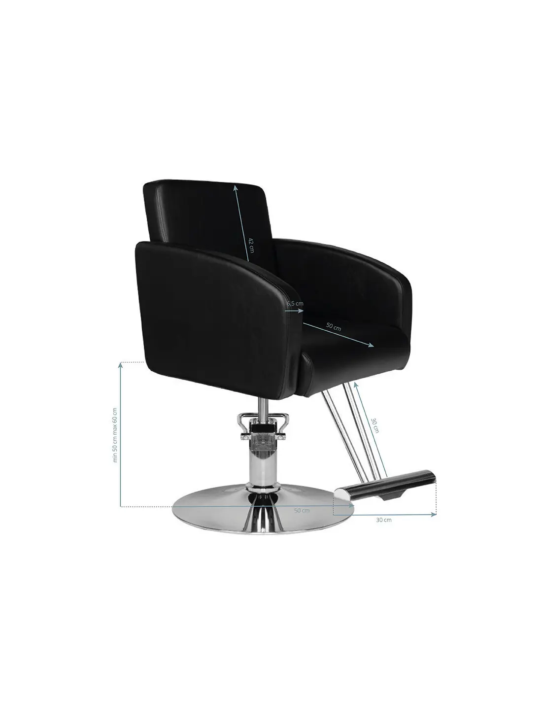 Trevise black hairdressing chair {attributes}