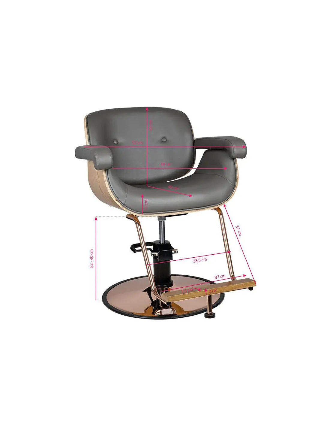 Tuluza black wooden hairdressing chair {attributes}