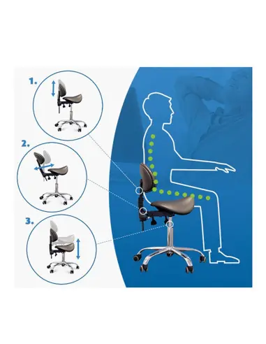 Giovanni 1025 black cosmetic stool