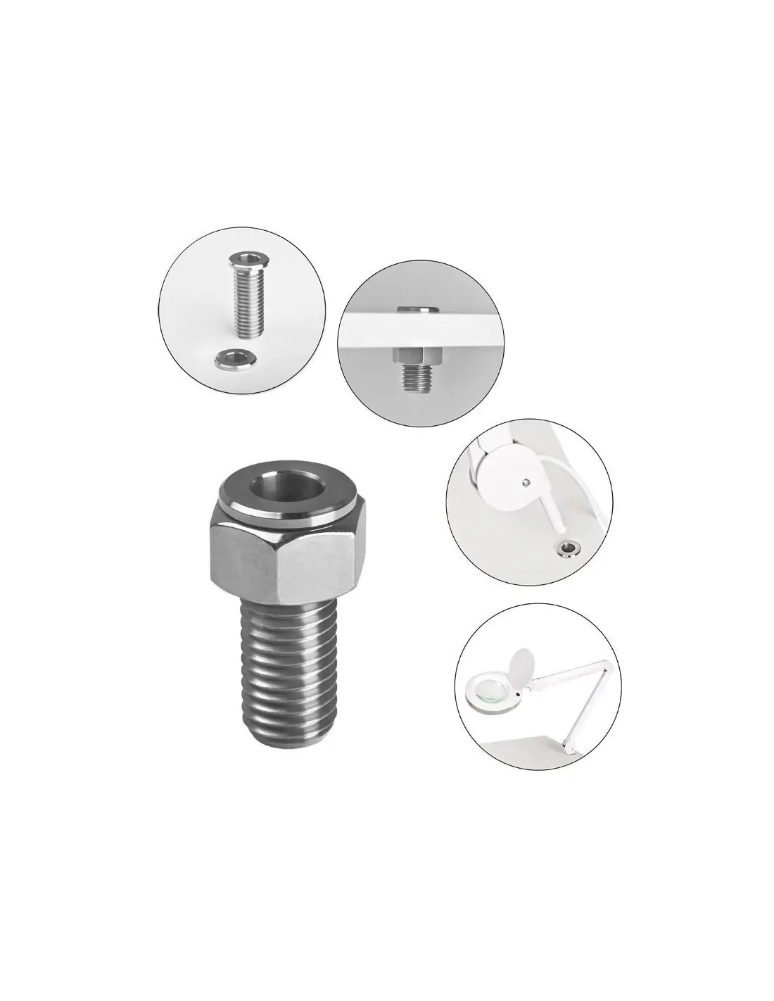 Portalámparas lupa tubo inox