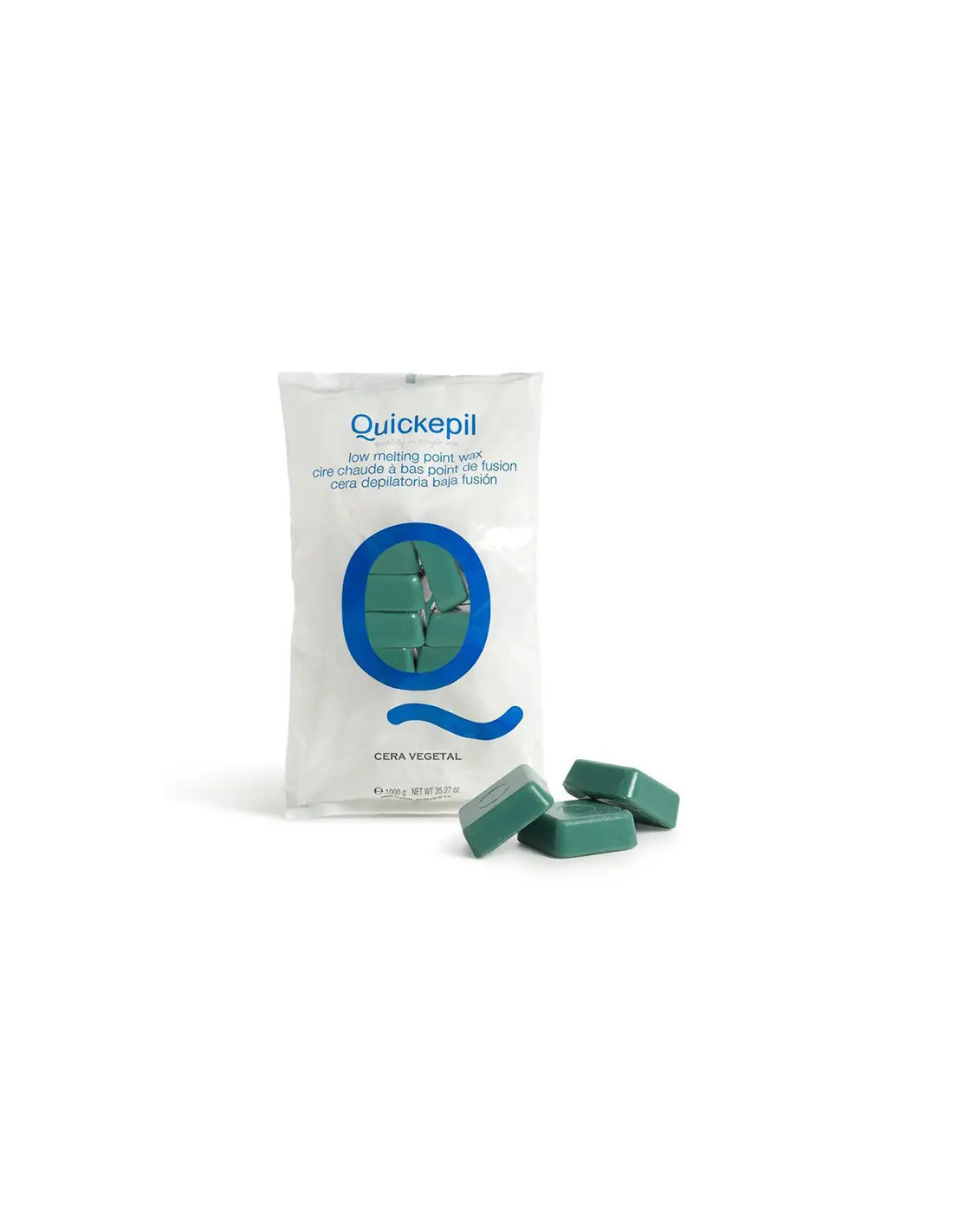 QUICKEPIL STREIFENFREIES HARTWACHS ZUR PFLANZENHAARENTFERNUNG 1KG GRÜN 