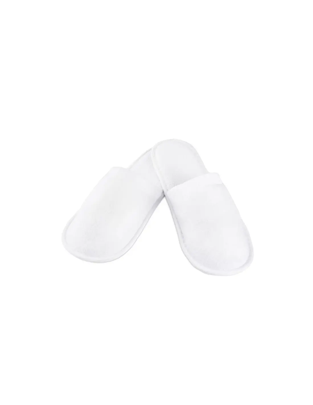 Slippers made entirely of white terry cloth