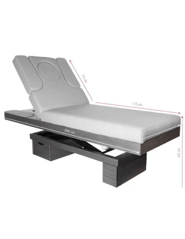 Table de Massage Électrique SPA Azzurro 815B – Bois Gris Chauffante avec LED