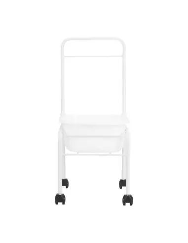 Tapis de pédicure blanc sur roulettes 