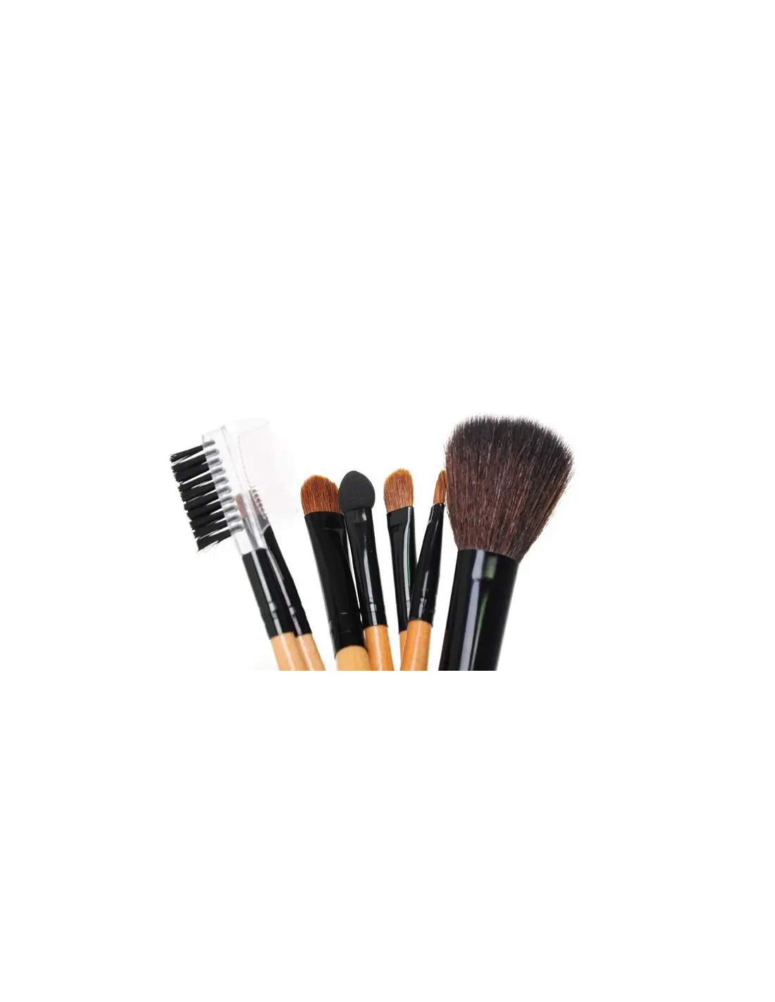 7-piece makeup brush set in black case