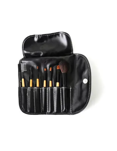 Set pennelli trucco 7 elementi astuccio nero