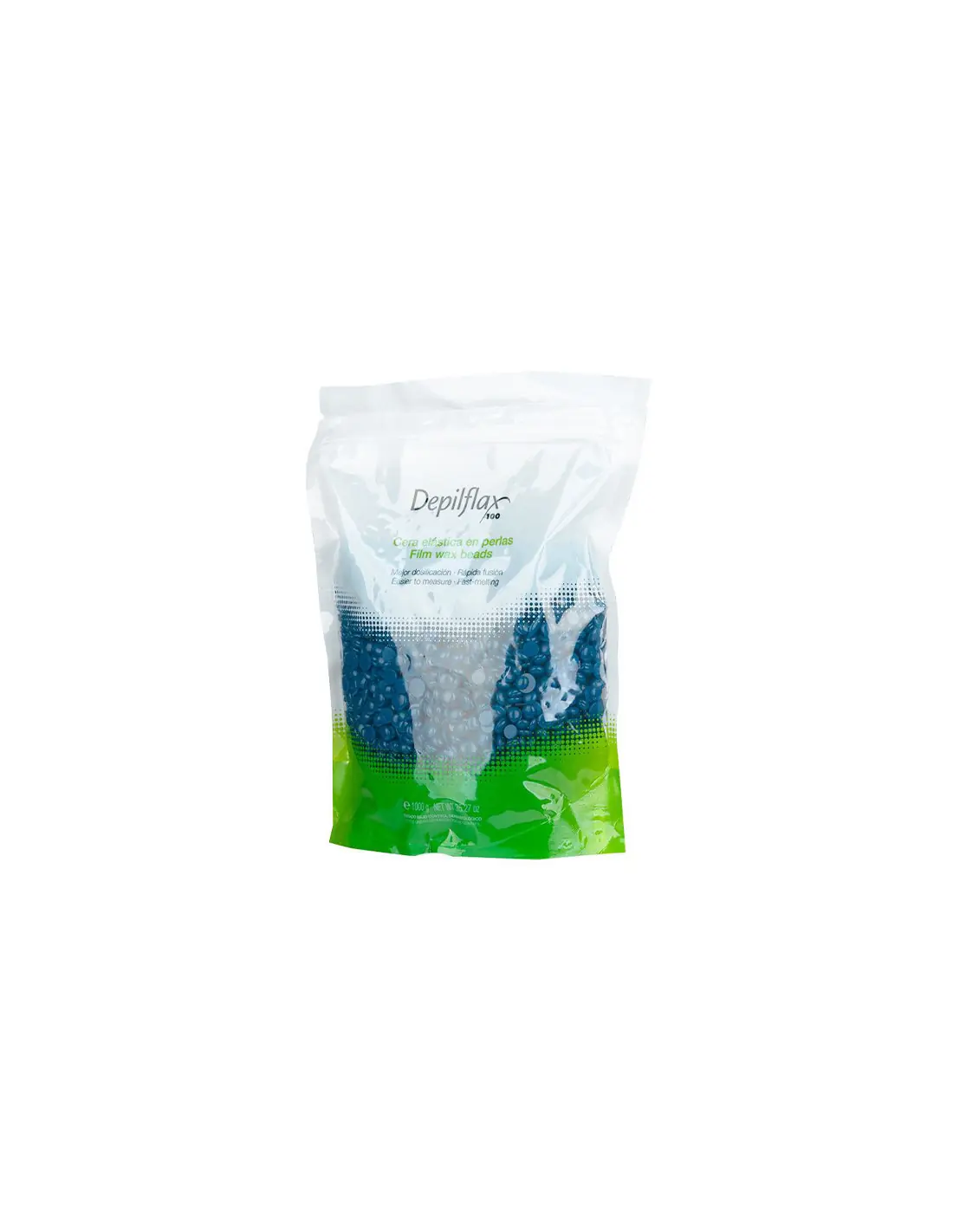 Depilflax 100 sanftes Enthaarungswachs mit niedrigem Schmelzpunkt, Perlmuttblau, 1000 g