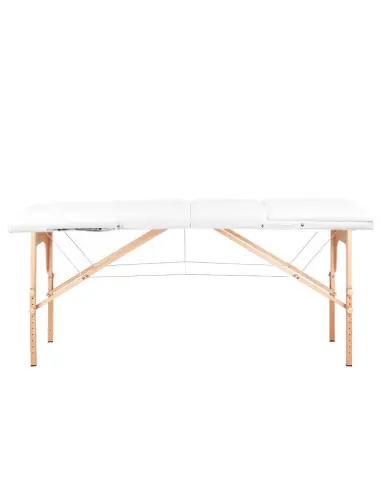 Table de massage pliante en bois 3 segments Comfort Activ Fizjo blanc 