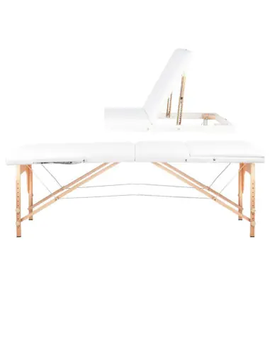 Table de massage pliante en bois 3 segments Comfort Activ Fizjo blanc 