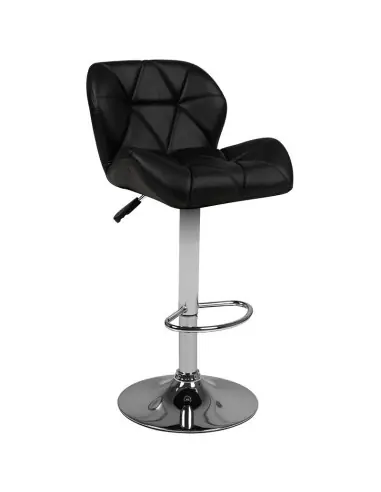 Taburete de bar capitoné ajustable negro M01