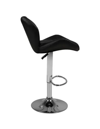 Taburete de bar capitoné ajustable negro M01