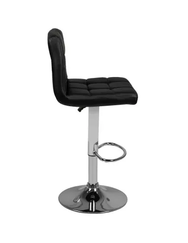 Taburete de bar capitoné ajustable negro M06