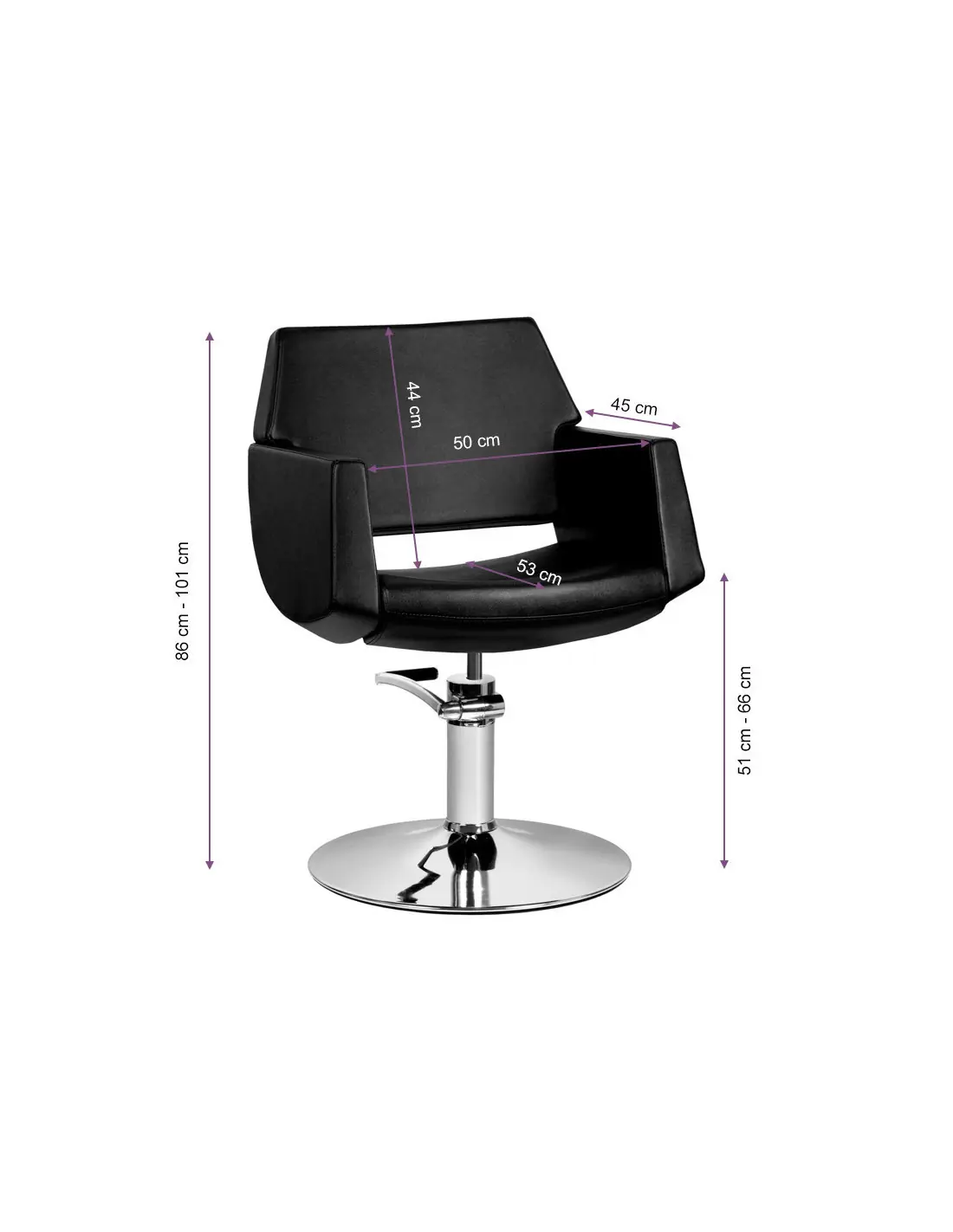 Gabbiano Santiago black hairdressing chair {attributes}