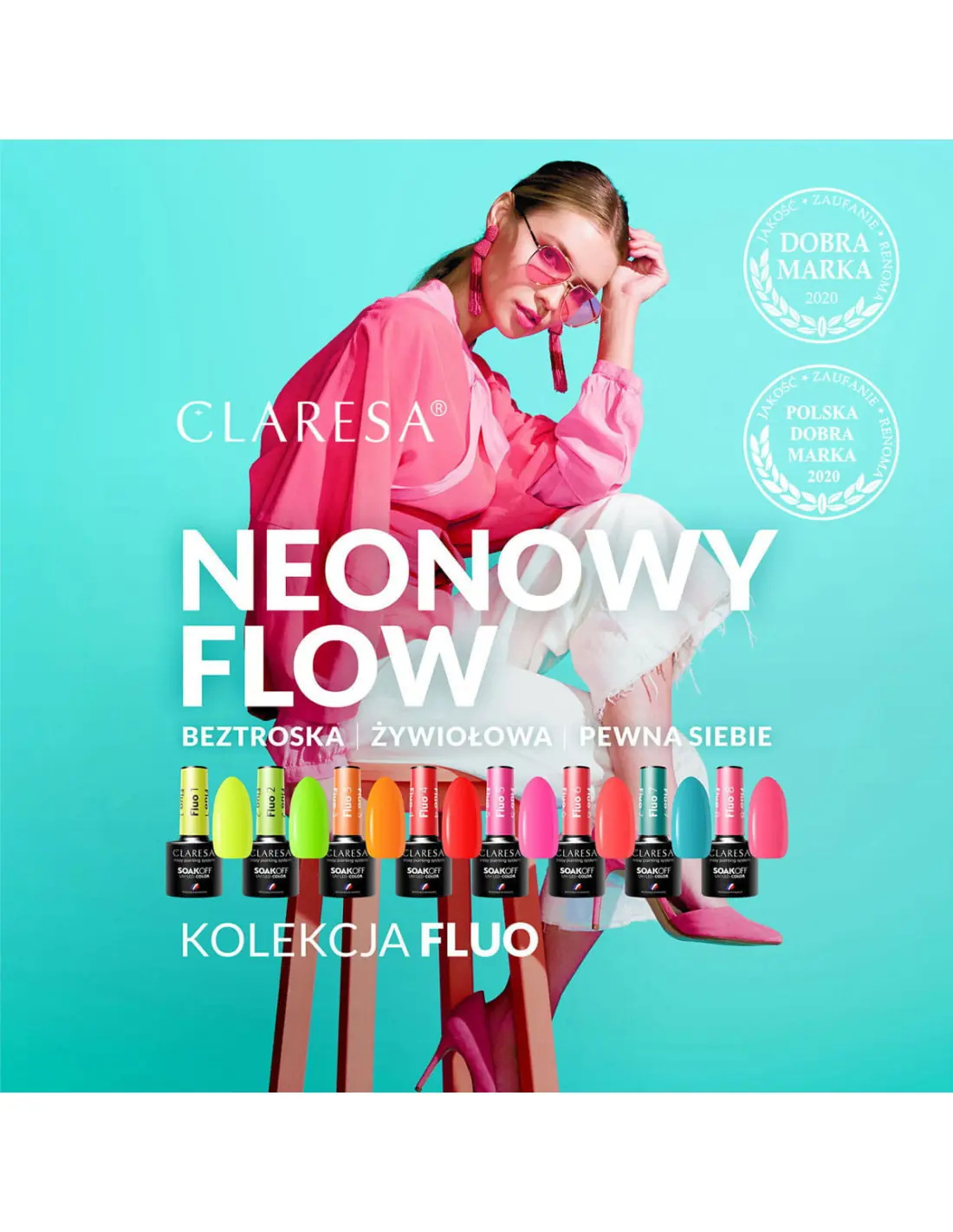 CLARESA lakier hybrydowy FLUO 4 -5g 