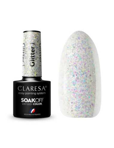 CLARESA Lakier hybrydowy GLITTER 1 -5g 